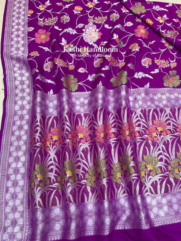 Banaras Handloom Pure Khaddi Tussar Georgette saree