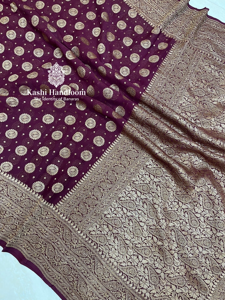 Banaras Handloom Khaddi Georgette saree Antique Zari