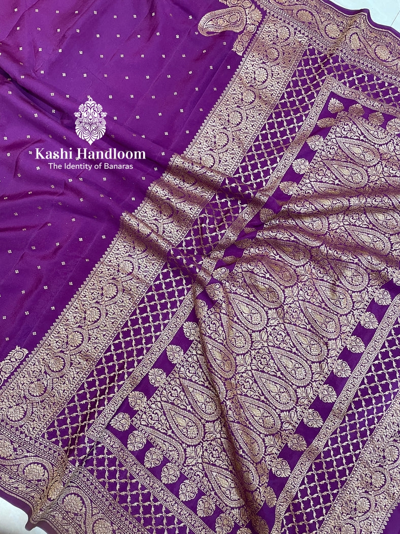 Banaras Handloom Khaddi Georgette Katan Saree Antique Zari