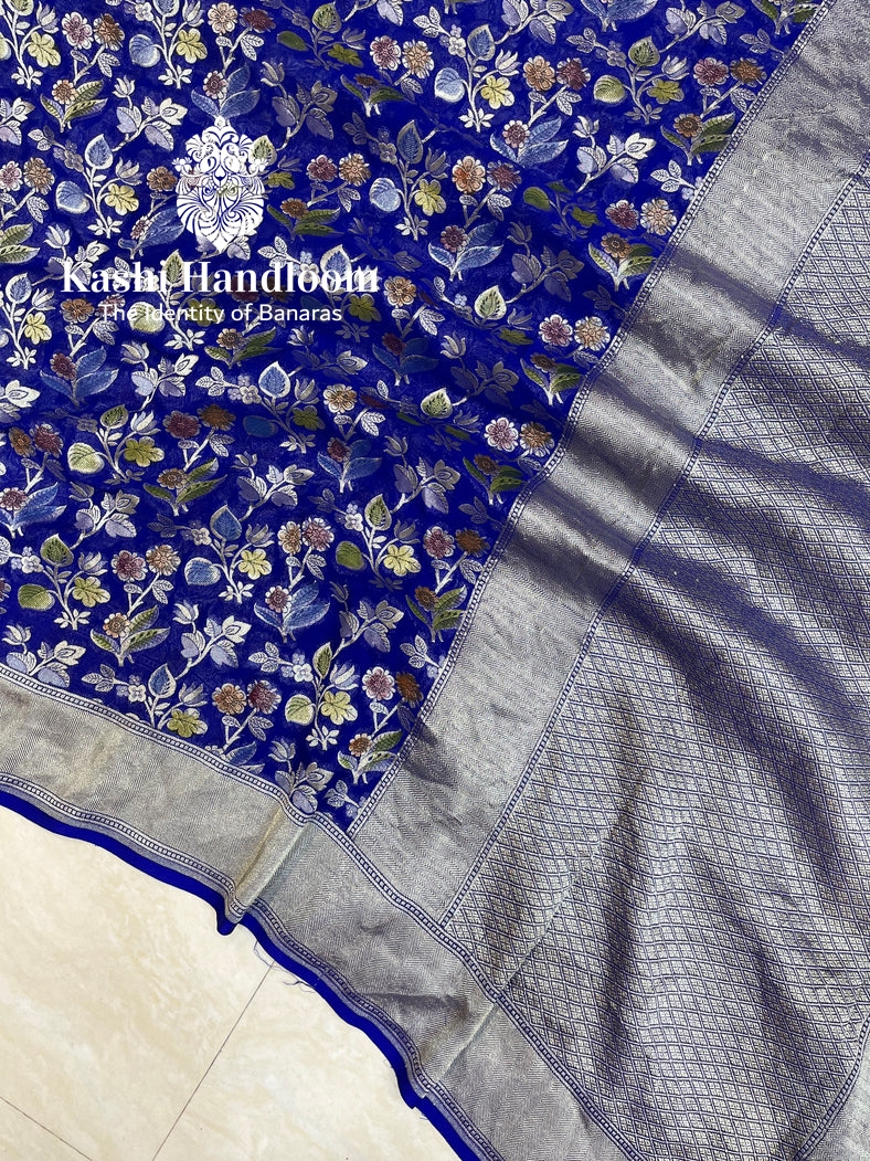 Banaras Handloom Khaddi Georgette Saree Water Zari