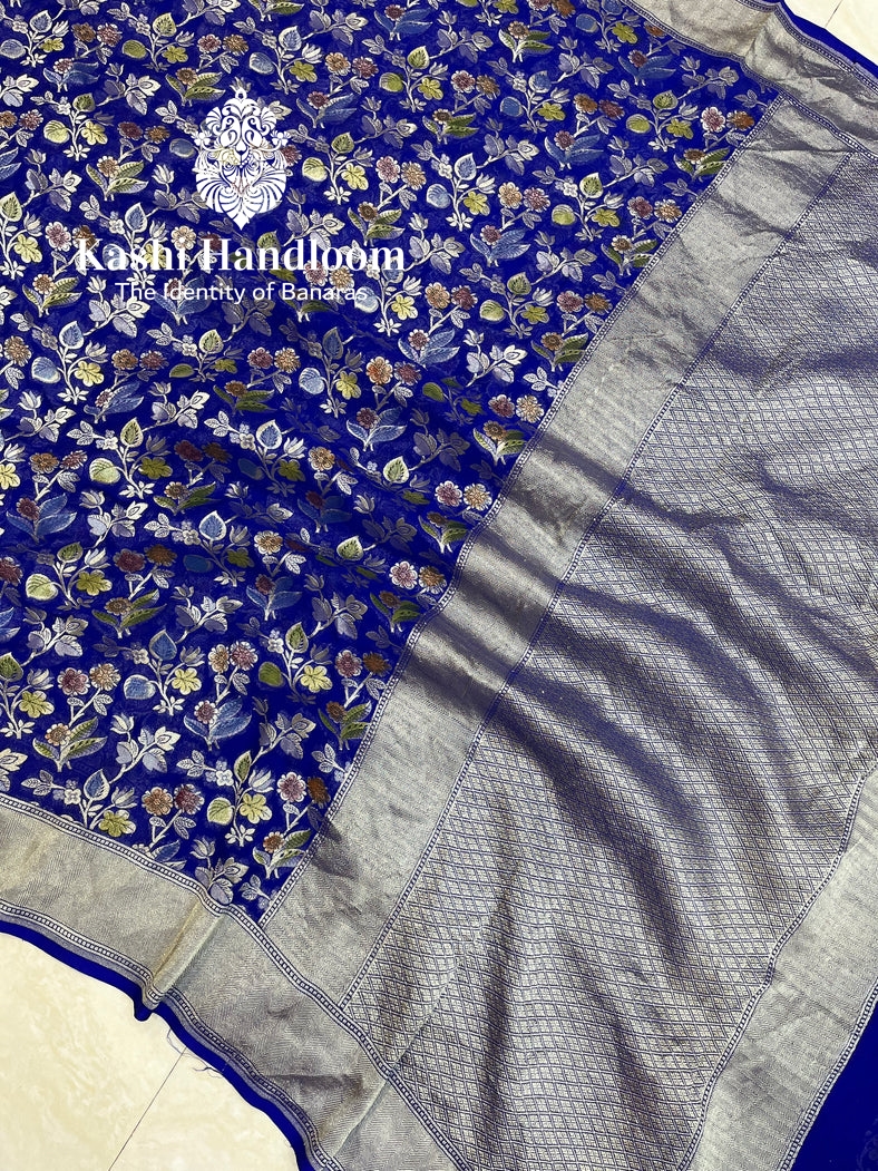 Banaras Handloom Khaddi Georgette Saree Water Zari