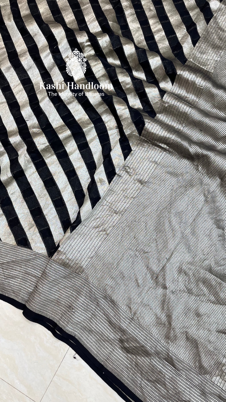 Banaras Handloom Khaddi Georgette Saree Water Zari