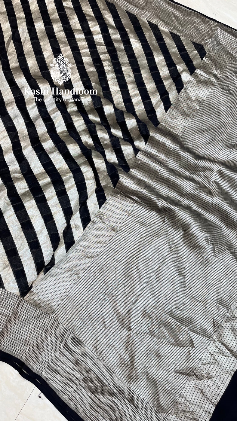 Banaras Handloom Khaddi Georgette Saree Water Zari
