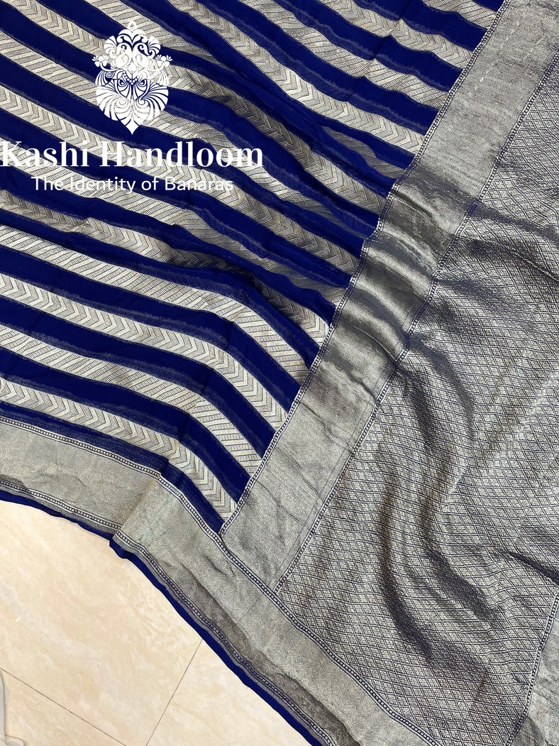 Banaras Handloom Khaddi Georgette Saree Water Zari