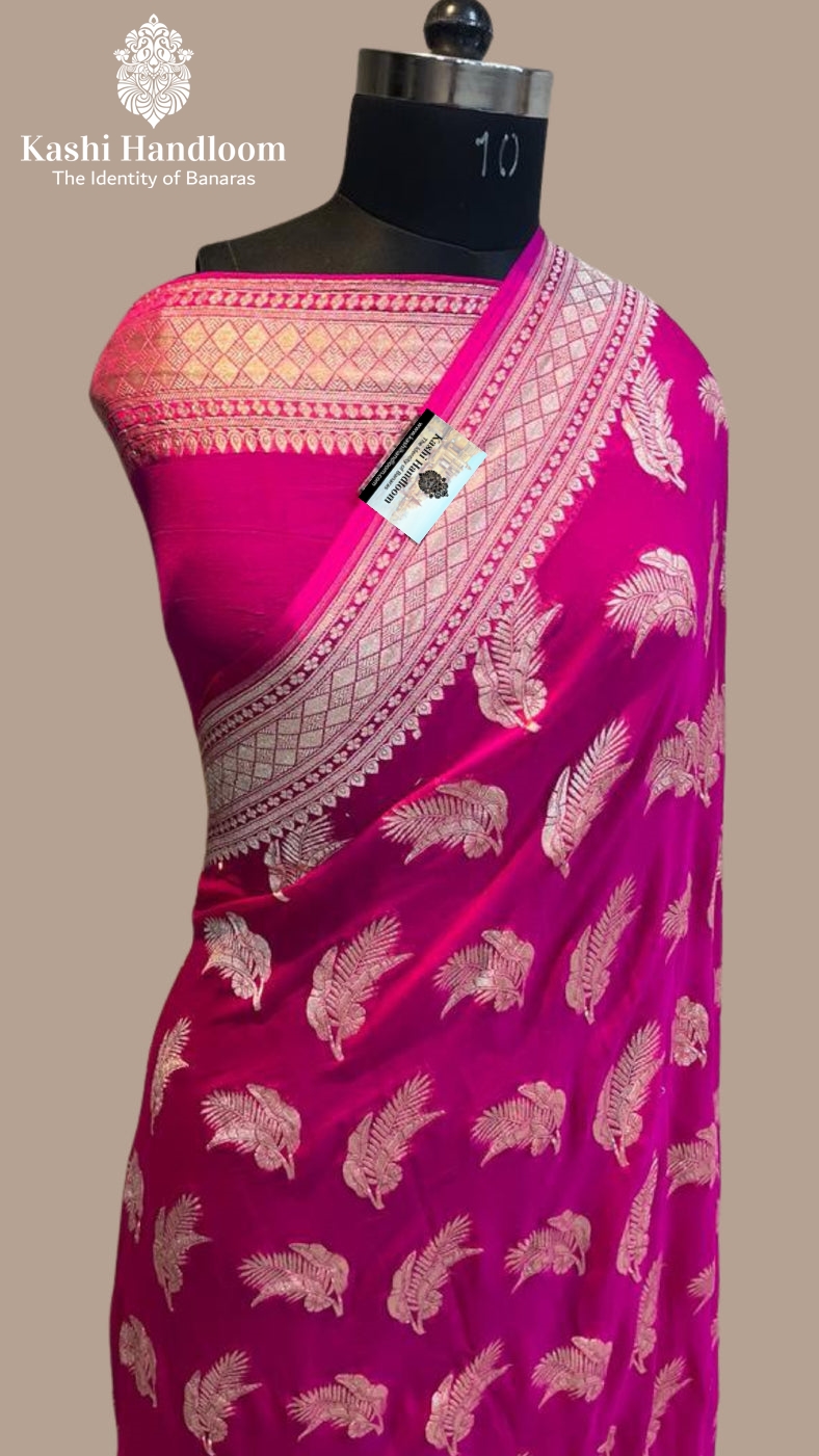 Banaras Handloom Khaddi Georgette Saree Water Zari