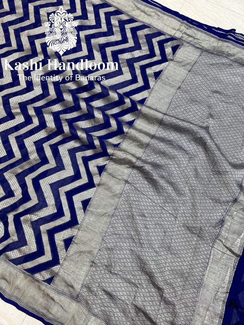 Banaras Handloom Khaddi Georgette Saree Water Zari