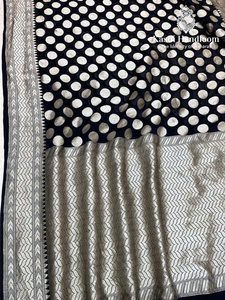 Banaras Handloom Khaddi Georgette Saree Water Zari