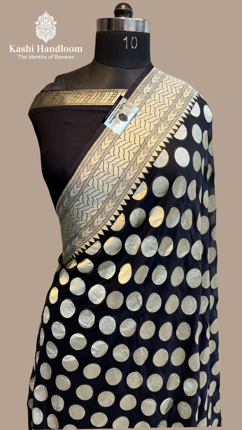 Banaras Handloom Khaddi Georgette Saree Water Zari