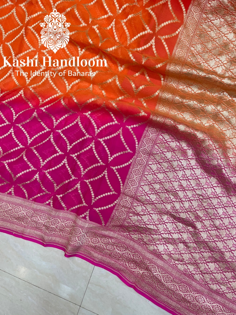 Banaras Handloom Khaddi Georgette Saree Water Zari