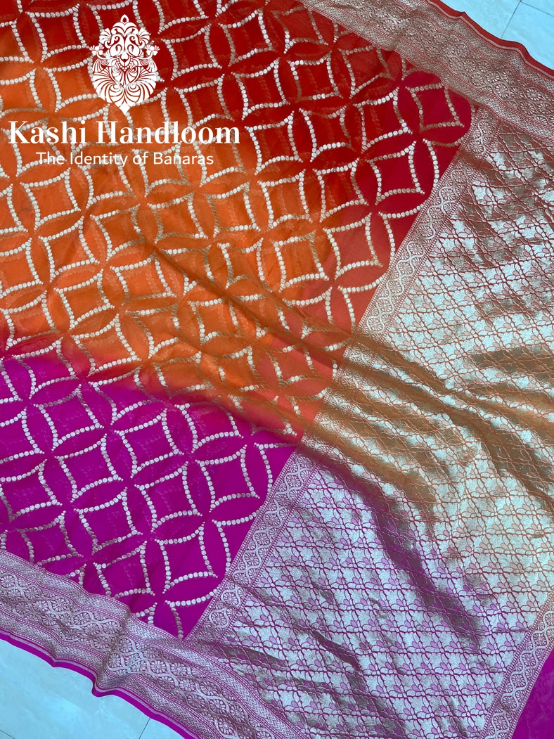 Banaras Handloom Khaddi Georgette Saree Water Zari