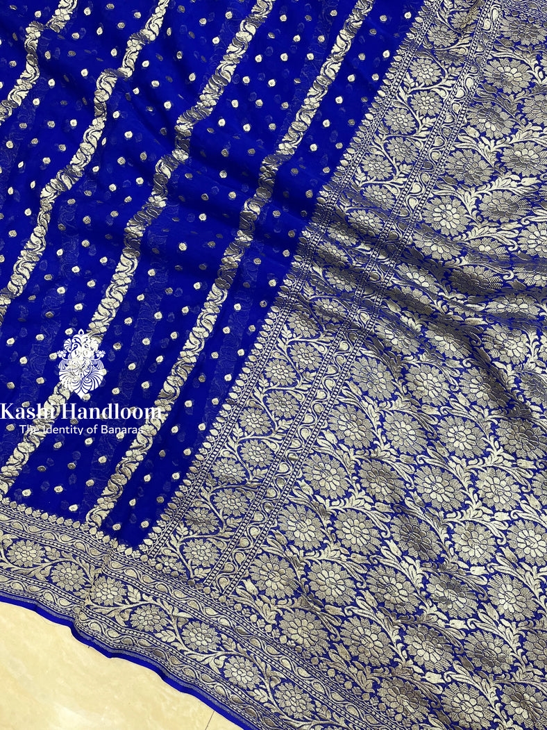 Banaras Handloom Khaddi Georgette Saree Water Zari