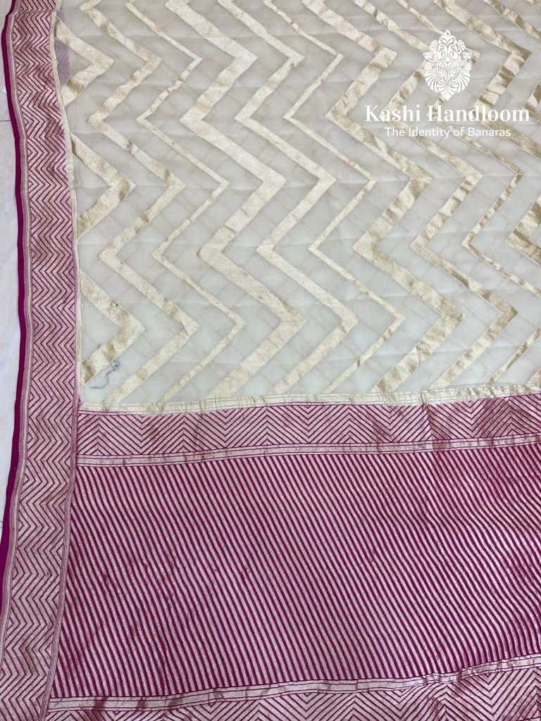 Banaras Handloom Khaddi Georgette Saree Water Zari