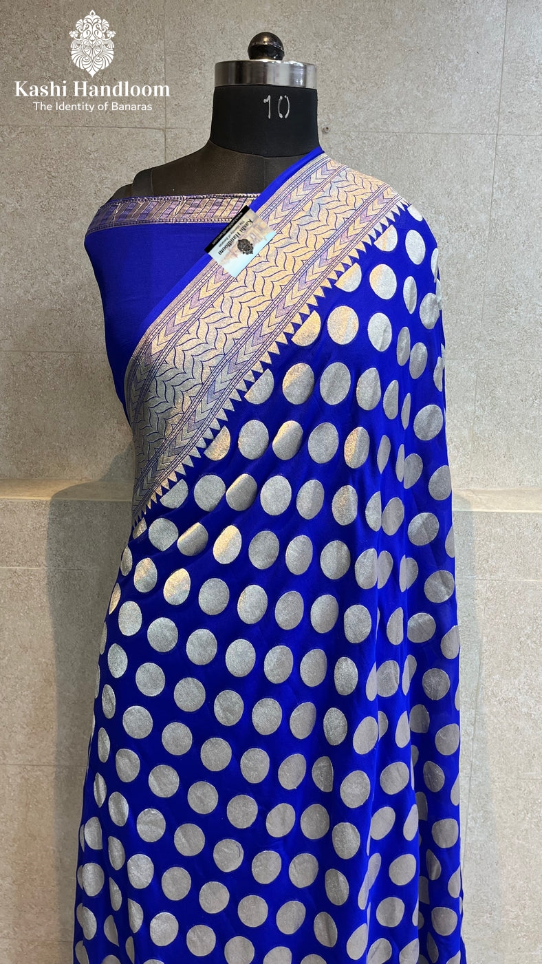 Banaras Handloom Khaddi Georgette Saree Water Zari