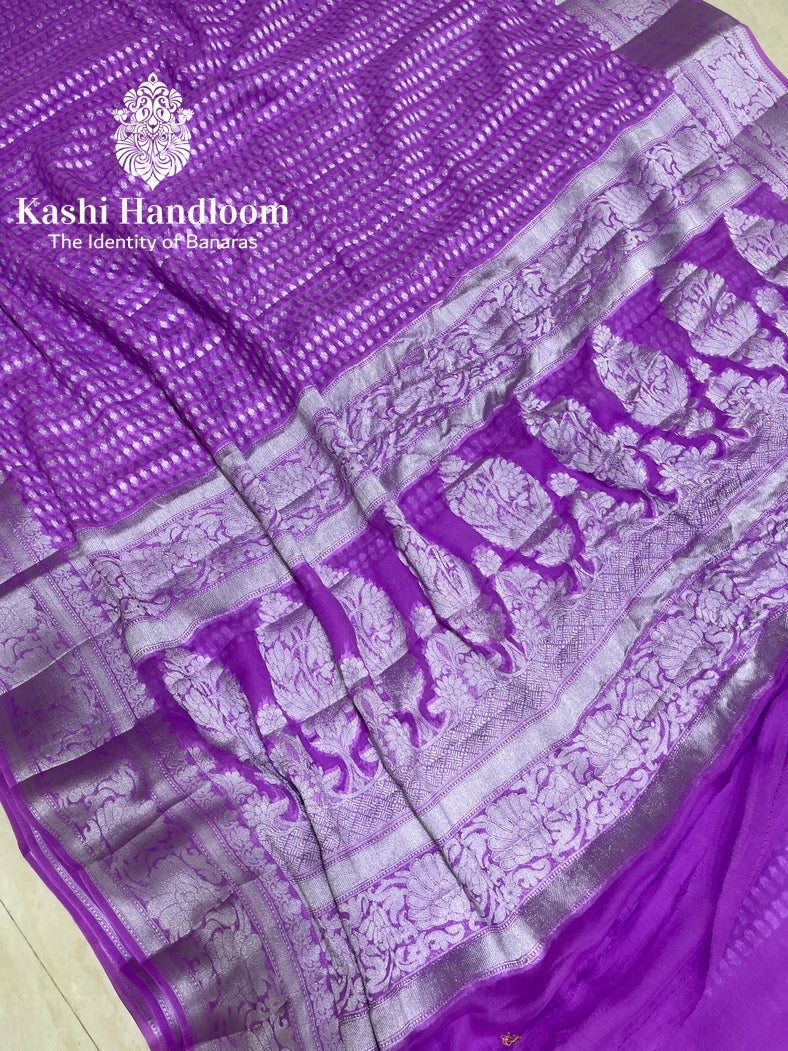 Banaras Handloom Pure Khaddi Chiffon Saree
