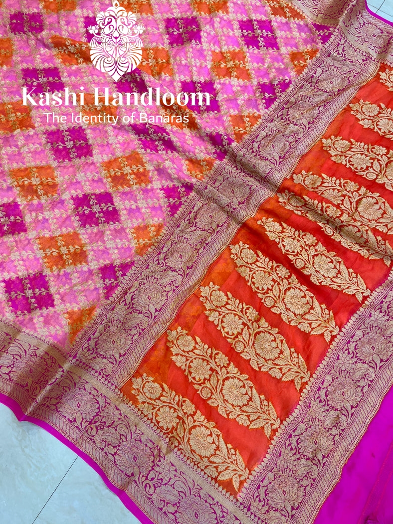 Banaras Handloom Pure Khaddi Chiffon Saree