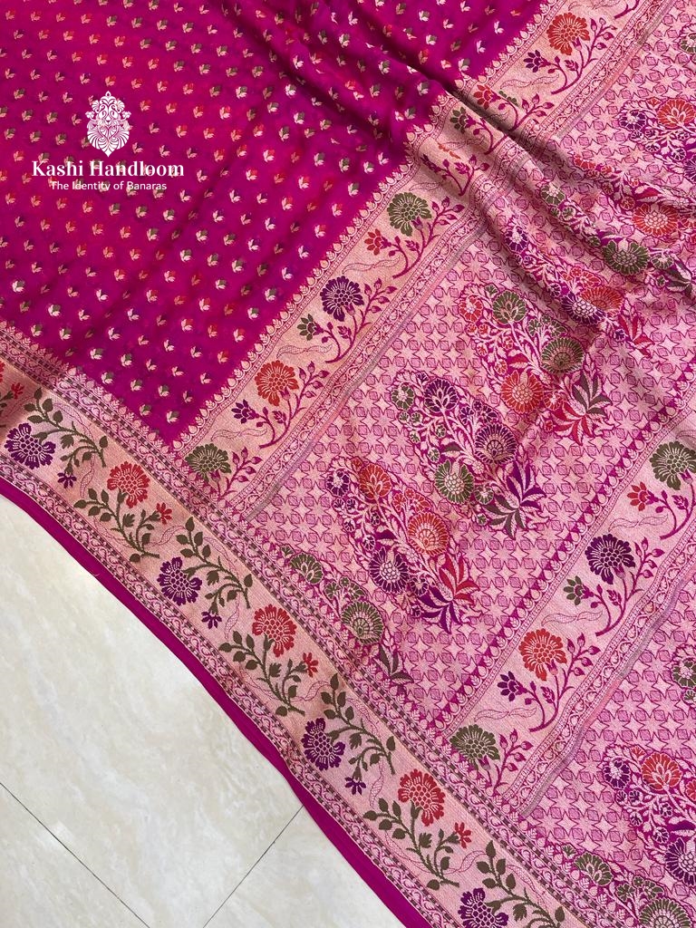 Banaras Handloom Pure Khaddi Chiffon Saree