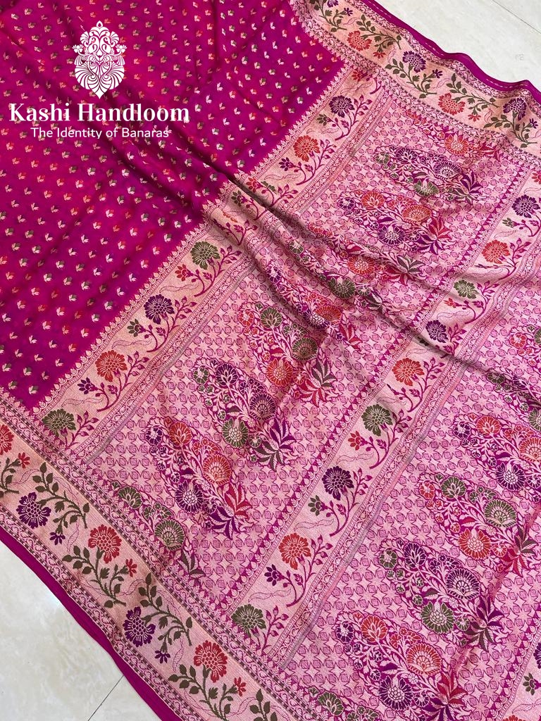 Banaras Handloom Pure Khaddi Chiffon Saree