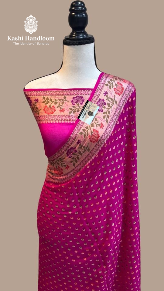 Banaras Handloom Pure Khaddi Chiffon Saree