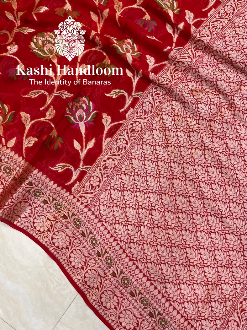 Banaras Handloom Pure Khaddi Chiffon Saree