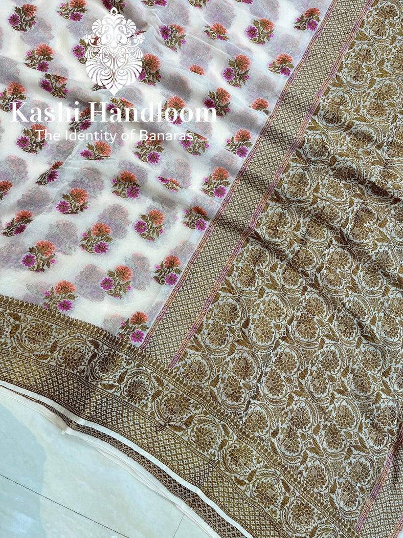 Banaras Handloom Pure Khaddi Chiffon Saree