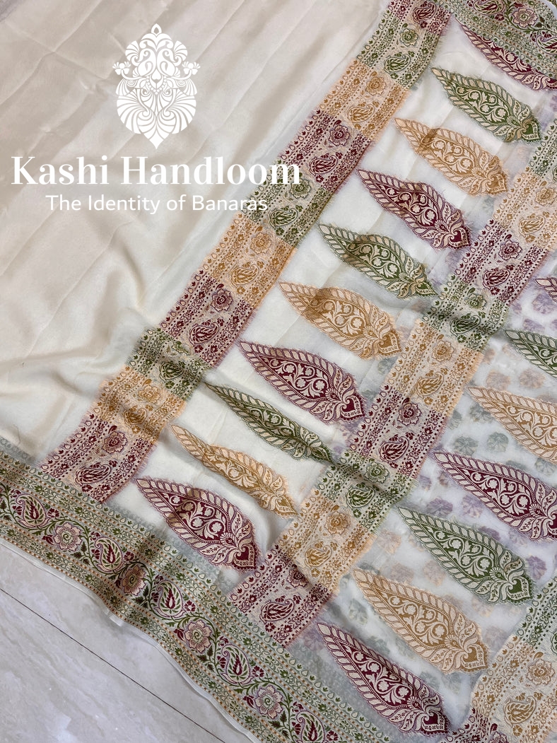 Banaras Handloom Pure Khaddi Chiffon Saree