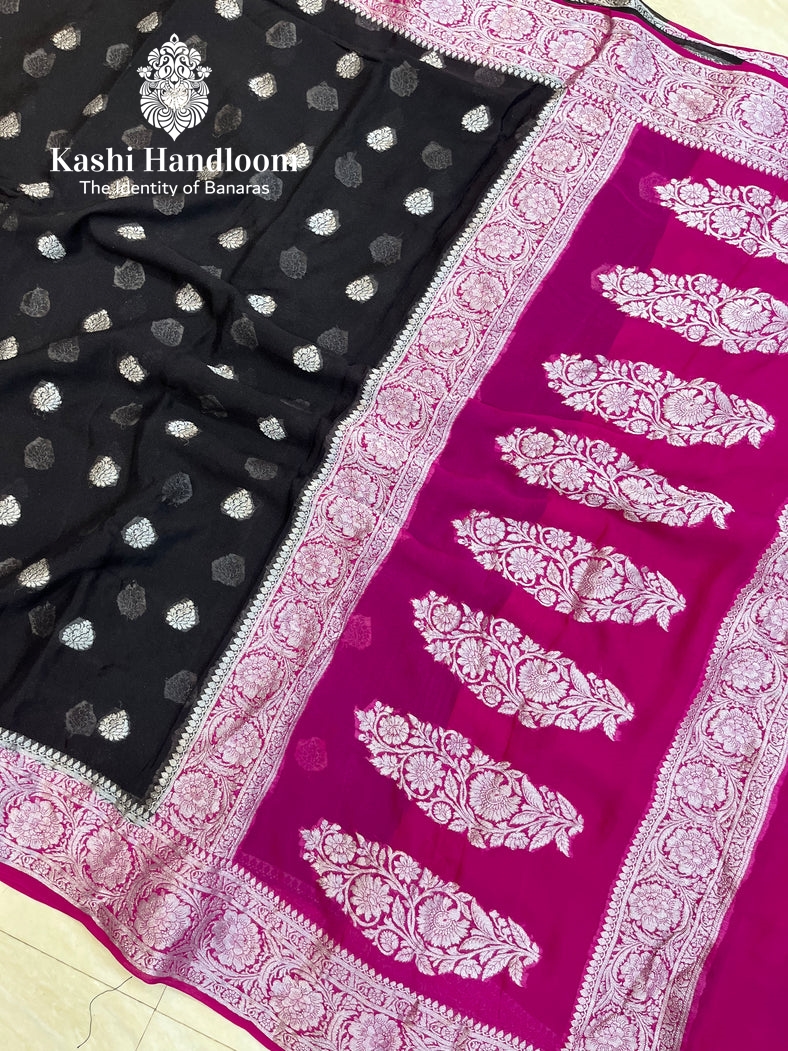 Banaras Handloom Pure Khaddi Chiffon Saree
