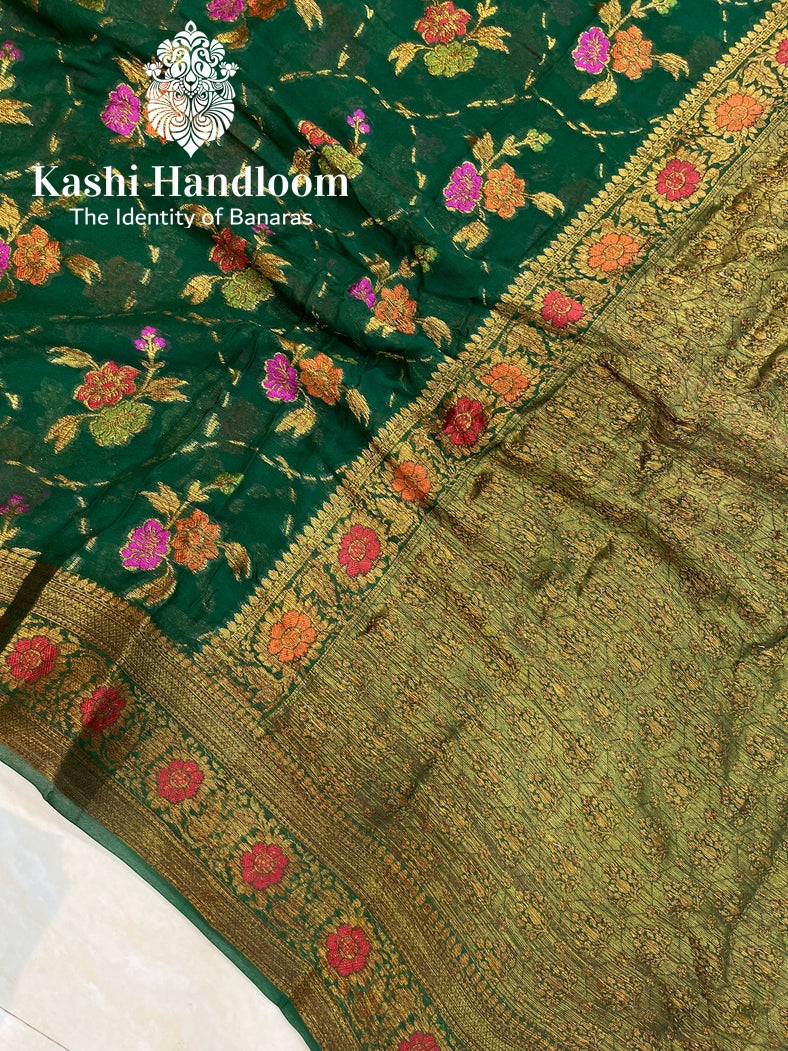 Banaras Handloom Pure Khaddi Chiffon Saree