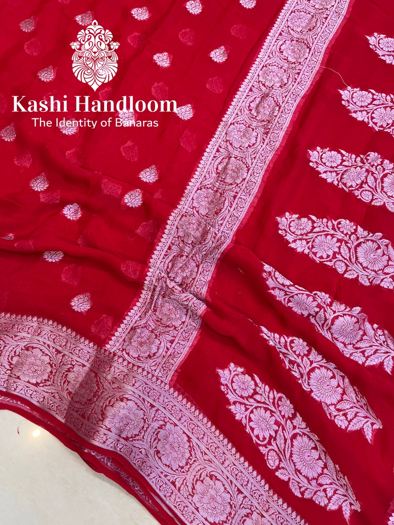 Banaras Handloom Pure Khaddi Chiffon Saree