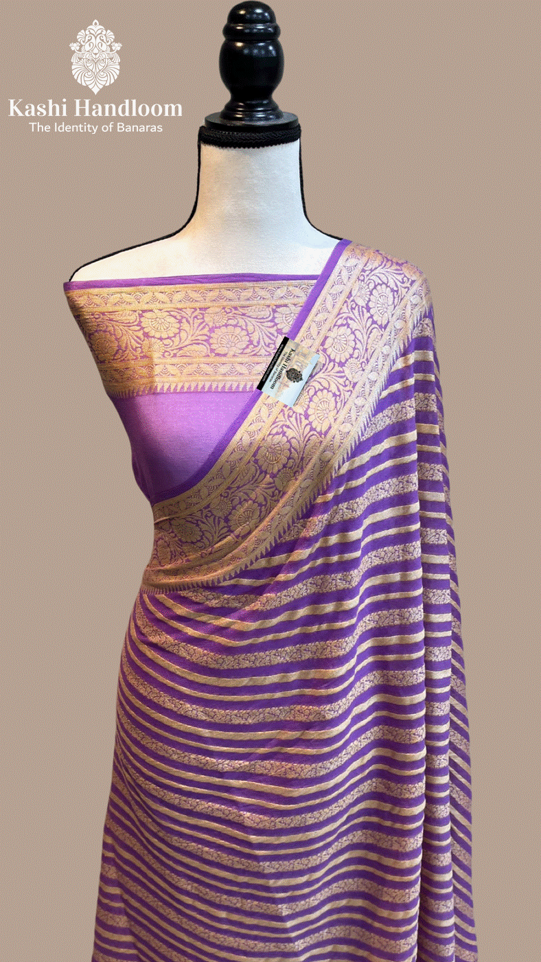 Banaras Handloom Pure Khaddi Chiffon Saree
