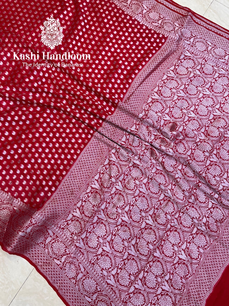 Banaras Handloom Pure Khaddi Chiffon Saree