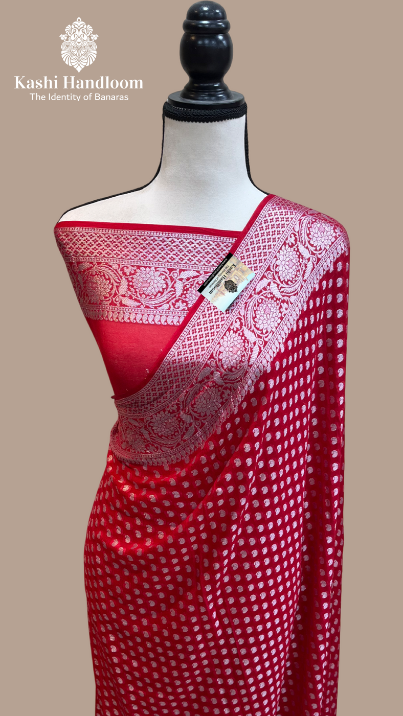 Banaras Handloom Pure Khaddi Chiffon Saree