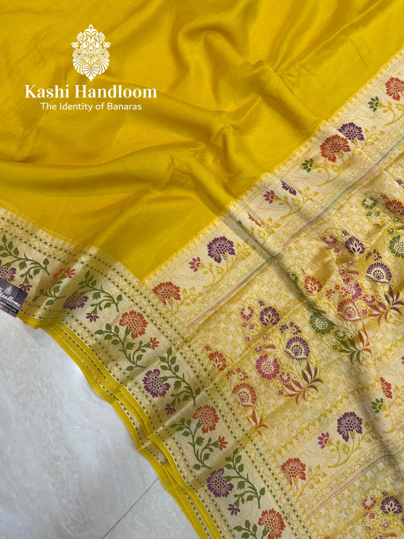 Banaras Handloom Pure Khaddi Chiffon Saree