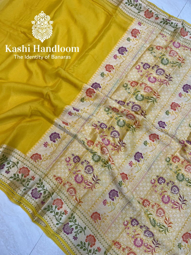 Banaras Handloom Pure Khaddi Chiffon Saree