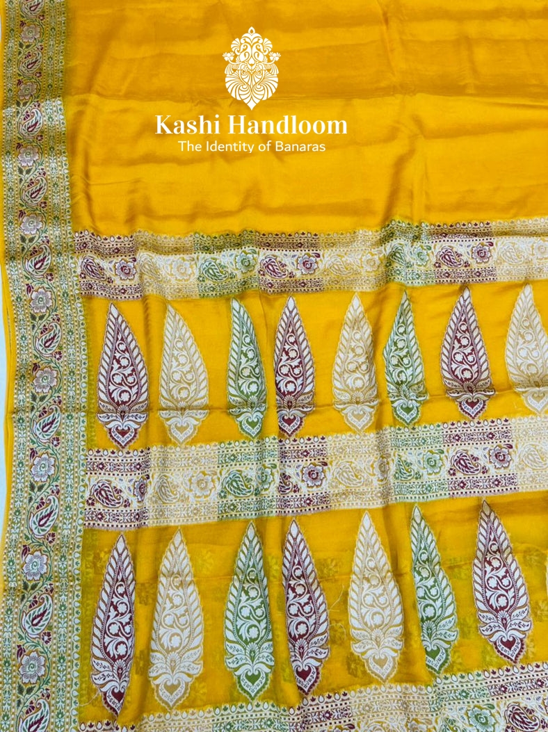 Banaras Handloom Pure Khaddi Chiffon Saree