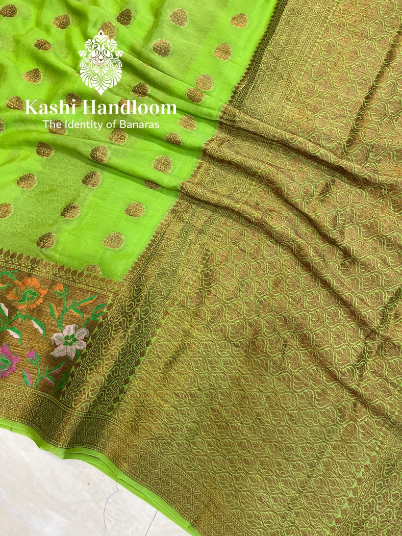 Banaras Handloom Pure Khaddi Chiffon Saree