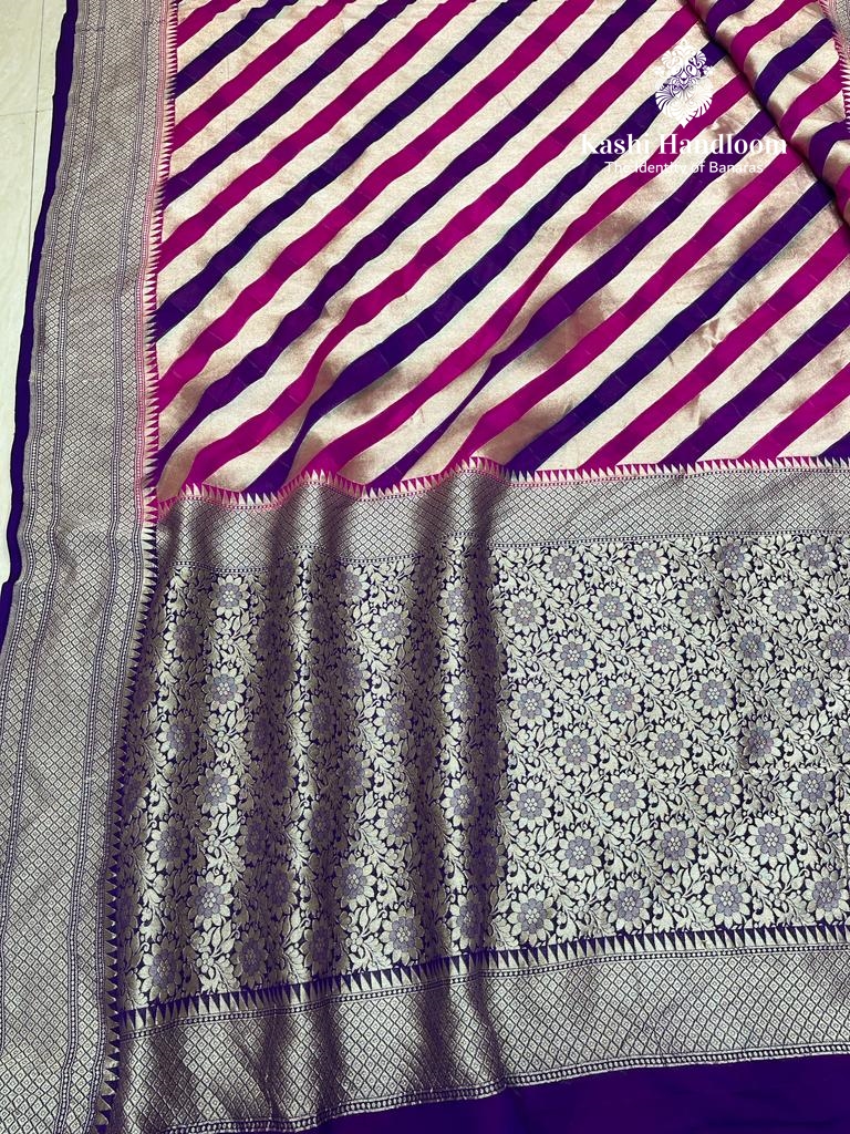 Banaras Handloom Khaddi Georgette Saree Water Zari