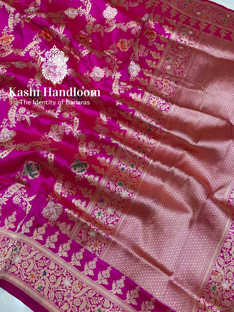 Banaras Handloom Pure Khaddi Georgette Saree Water Zari