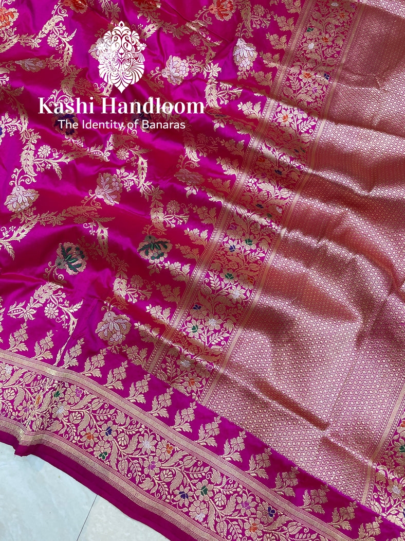 Banaras Handloom Pure Khaddi Georgette Saree Water Zari