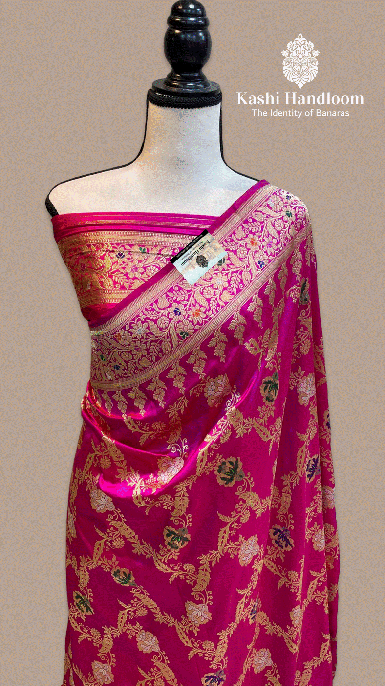 Banaras Handloom Pure Khaddi Georgette Saree Water Zari
