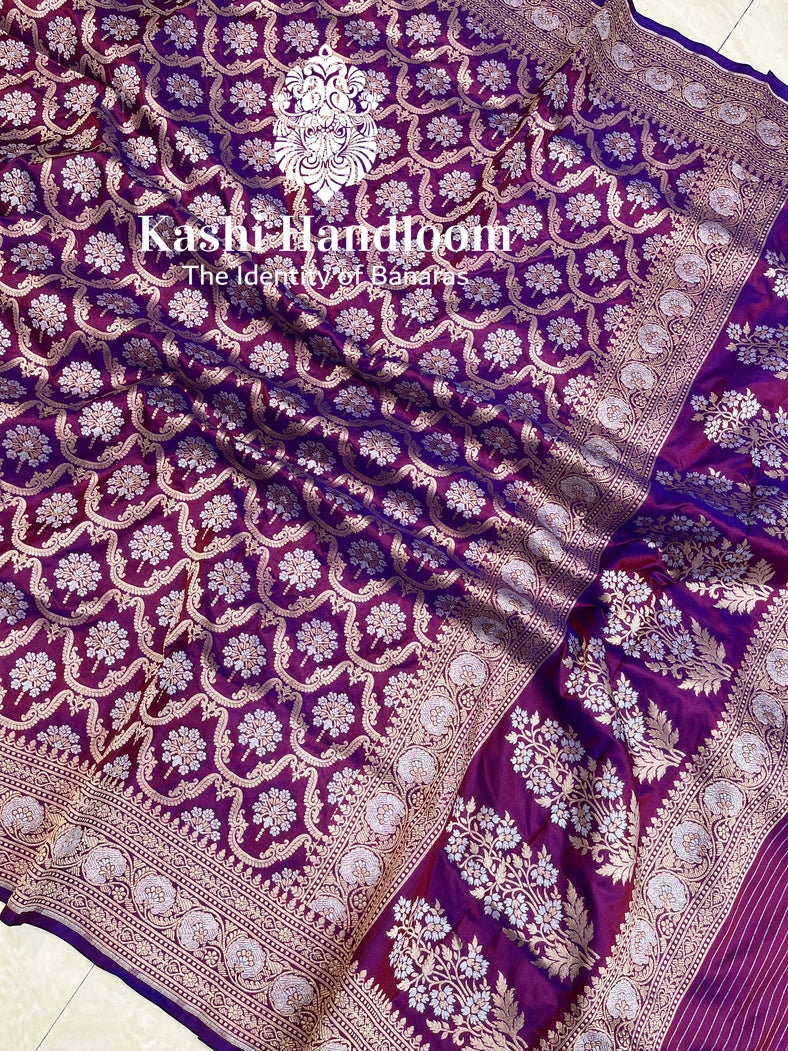 Banaras Handloom Pure Khaddi Georgette Saree Water Zari
