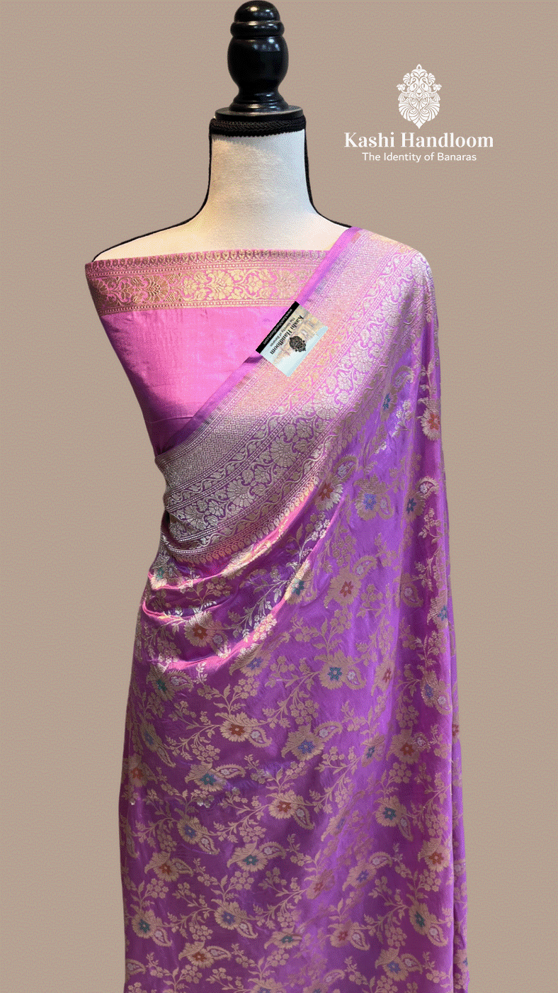 Banaras Handloom Pure Khaddi Georgette Saree Water Zari