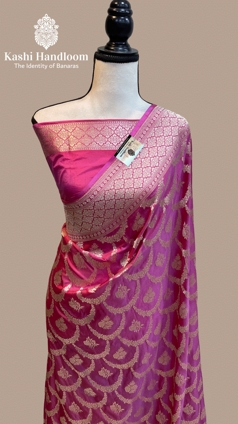Banaras Handloom Pure Khaddi Georgette Saree Water Zari