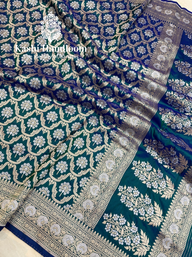 Banaras Handloom Pure Khaddi Georgette Saree Water Zari