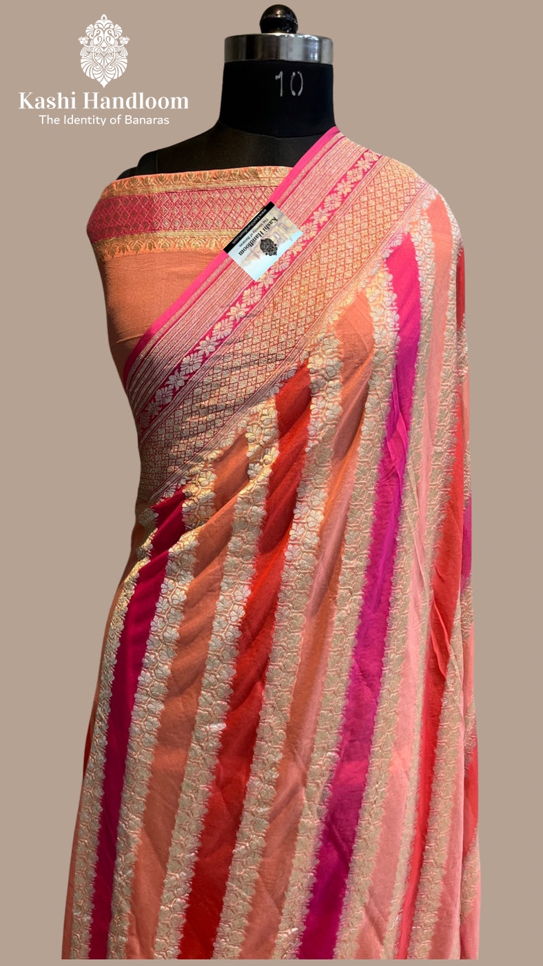 Banaras Handloom Khaddi Georgette saree Water Zari