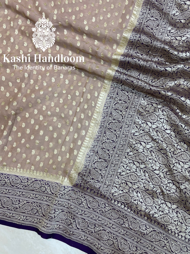 Banaras Handloom Khaddi Georgette Saree Water Zari