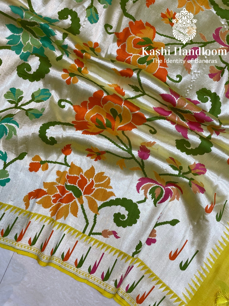 Banaras Handloom Pure Khaddi Tussar Georgette Saree