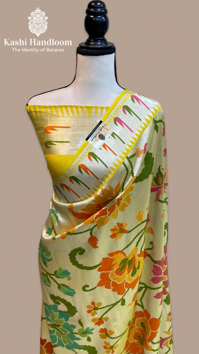 Banaras Handloom Pure Khaddi Tussar Georgette Saree