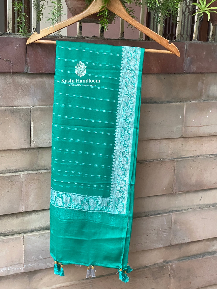 Banaras Handloom Khaddi Georgette Dupatta Silver Zari