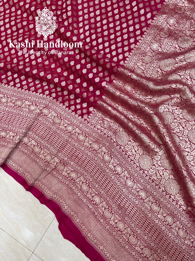 Banaras Handloom Khaddi Georgette Saree Water Zari