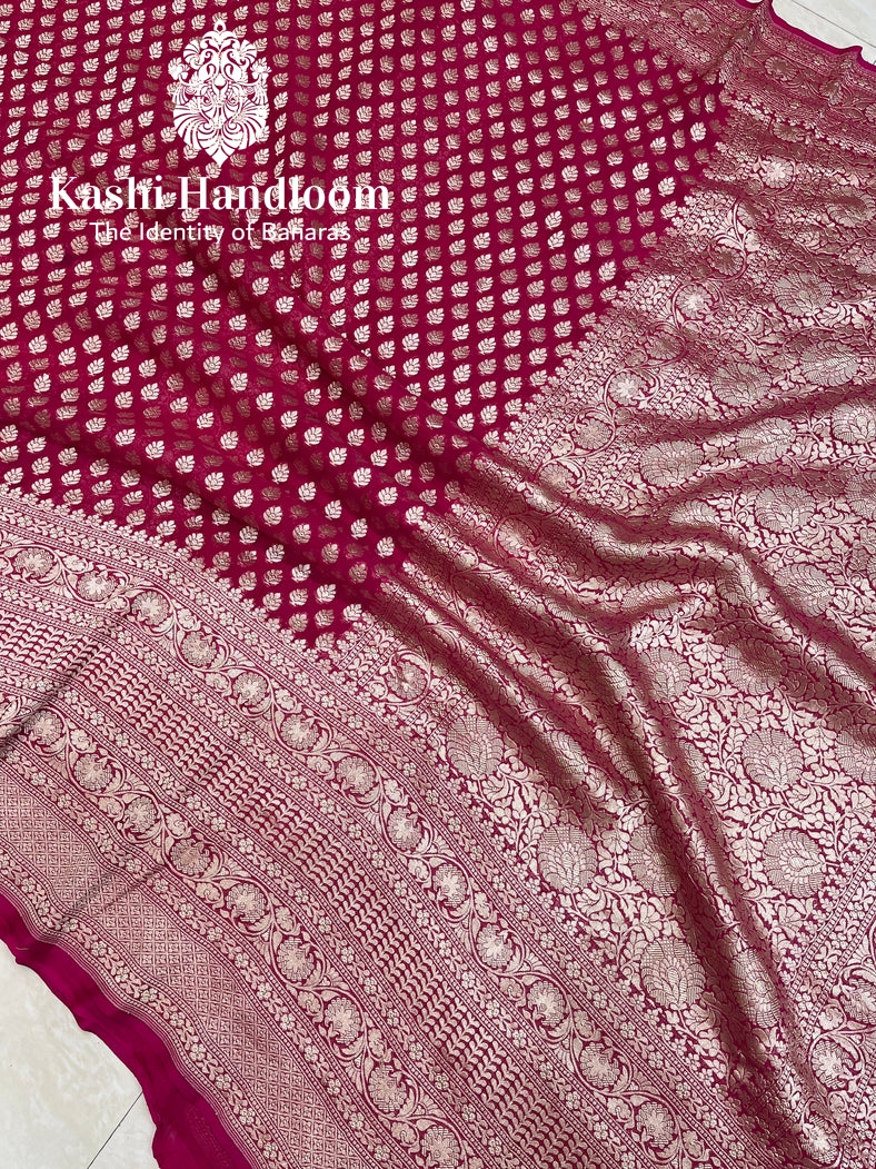 Banaras Handloom Khaddi Georgette Saree Water Zari